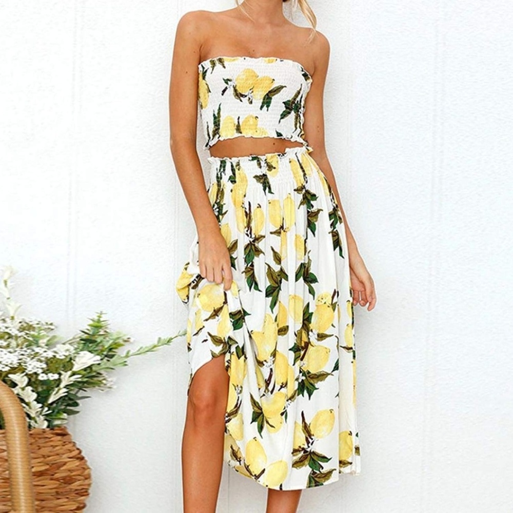 lemon patterned 2-piece set